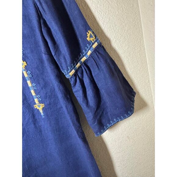 Johnny was boho embroidered dress size small midi bell sleeves cottage core - Picture 4 of 8